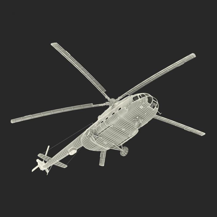 3D Mi-8 Hip Russian Millitary Medium Transport Helicopter Rigged