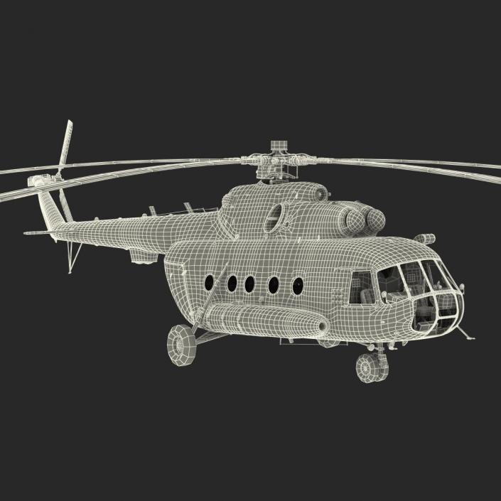 3D Mi-8 Hip Russian Millitary Medium Transport Helicopter Rigged