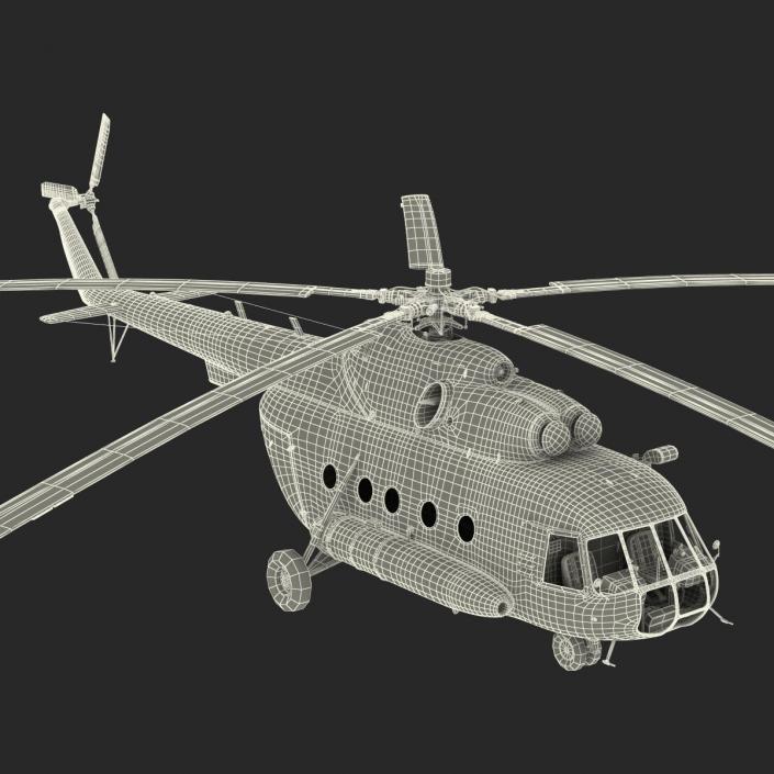 3D Mi-8 Hip Russian Millitary Medium Transport Helicopter Rigged