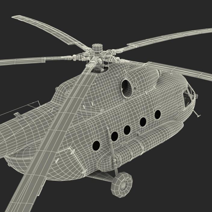 3D Mi-8 Hip Russian Millitary Medium Transport Helicopter Rigged