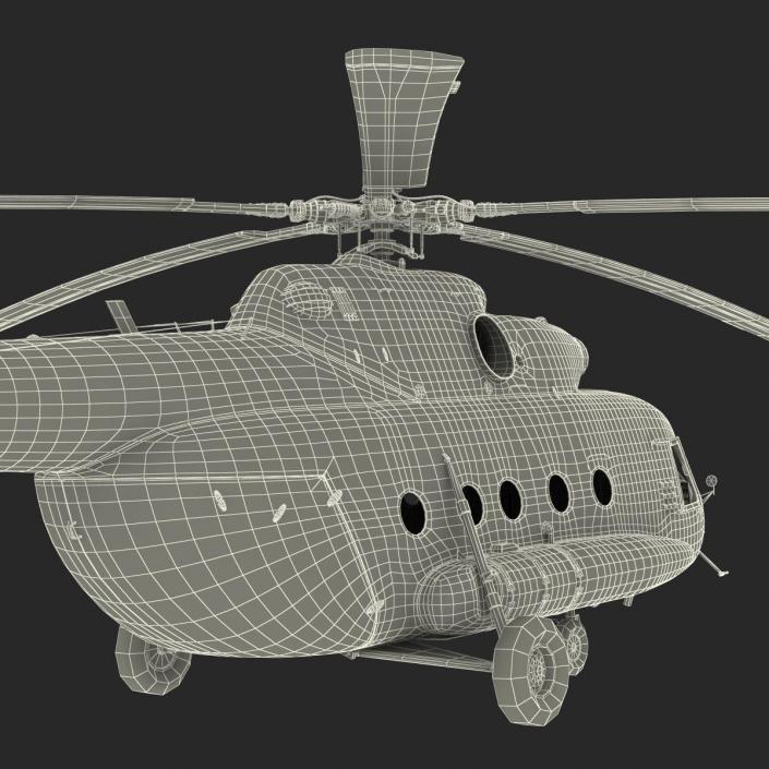 3D Mi-8 Hip Russian Millitary Medium Transport Helicopter Rigged