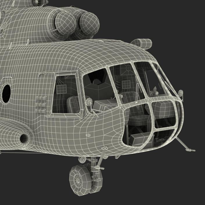 3D Mi-8 Hip Russian Millitary Medium Transport Helicopter Rigged