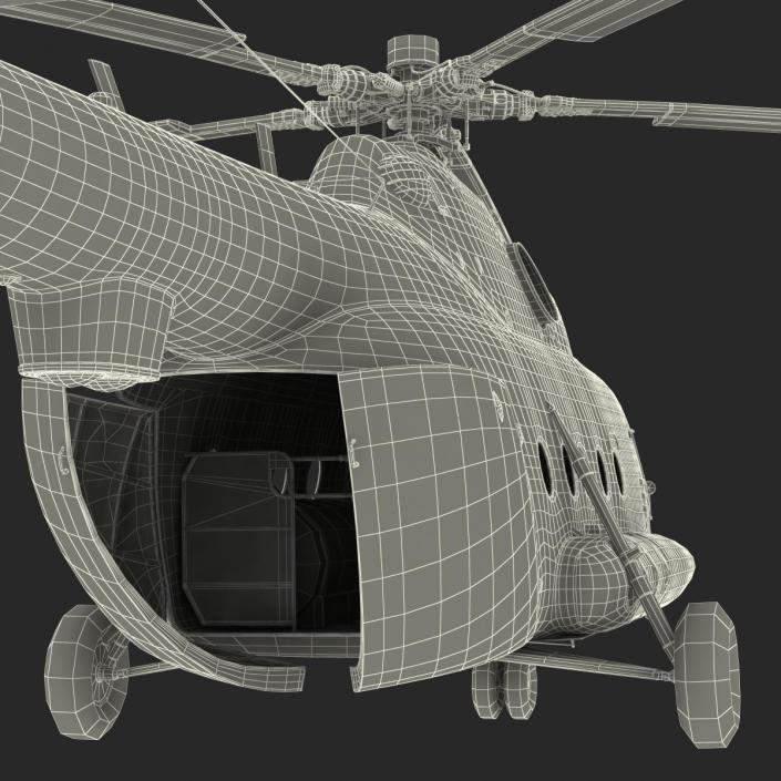 3D Mi-8 Hip Russian Millitary Medium Transport Helicopter Rigged