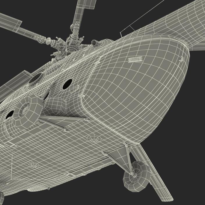 3D Mi-8 Hip Russian Millitary Medium Transport Helicopter Rigged