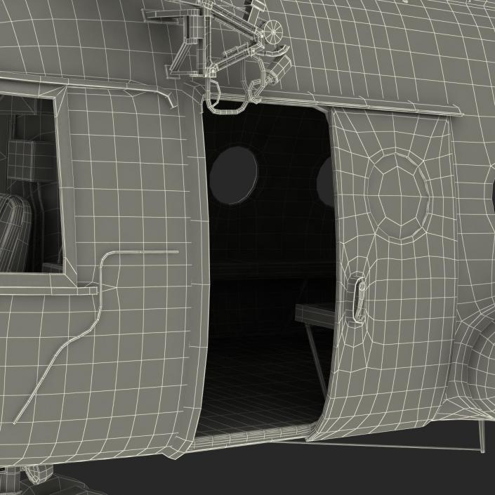 3D Mi-8 Hip Russian Millitary Medium Transport Helicopter Rigged