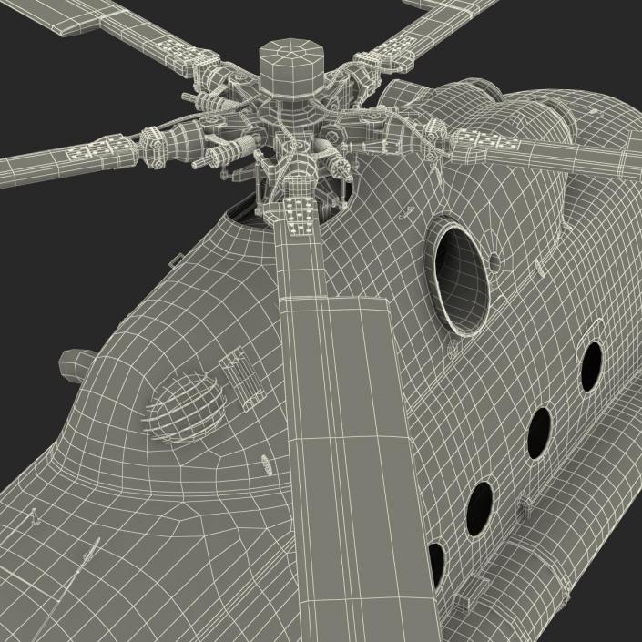 3D Mi-8 Hip Russian Millitary Medium Transport Helicopter Rigged