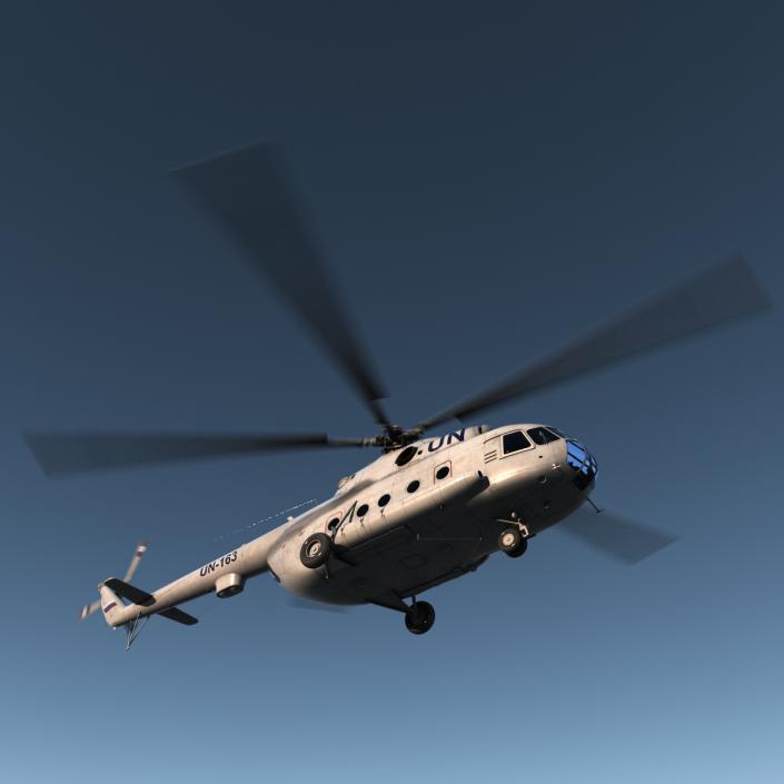 3D Mi-8 Hip United Nations Medium Transport Helicopter