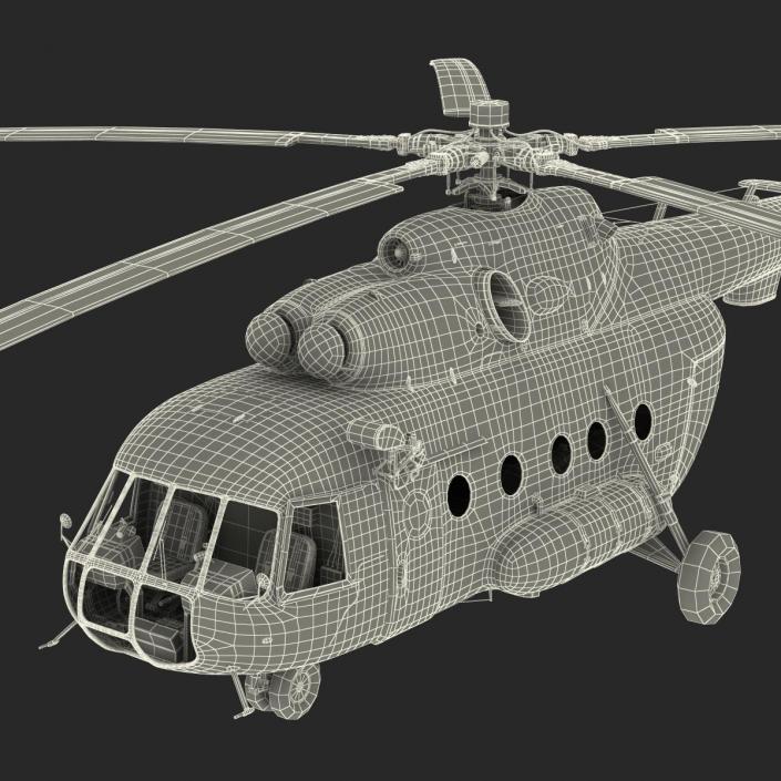 3D Mi-8 Hip United Nations Medium Transport Helicopter