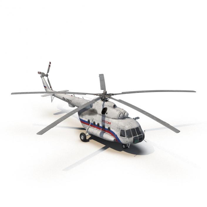 3D model Mil Mi-8 Hip Russian Medium Transport Helicopter Rigged