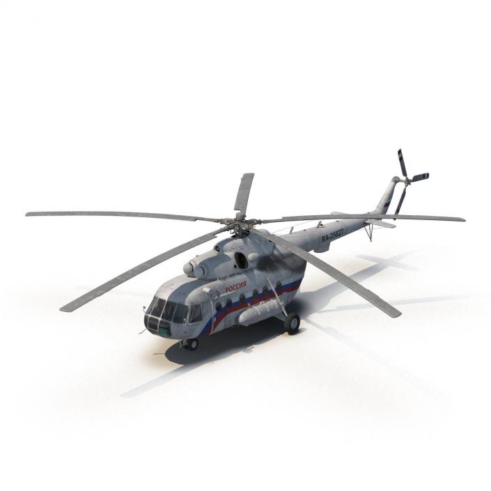 3D model Mil Mi-8 Hip Russian Medium Transport Helicopter Rigged