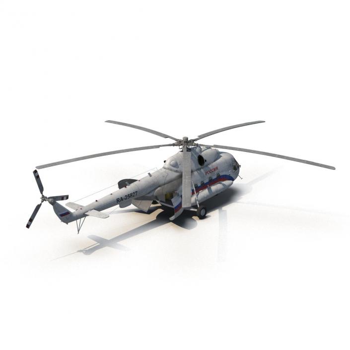 3D model Mil Mi-8 Hip Russian Medium Transport Helicopter Rigged