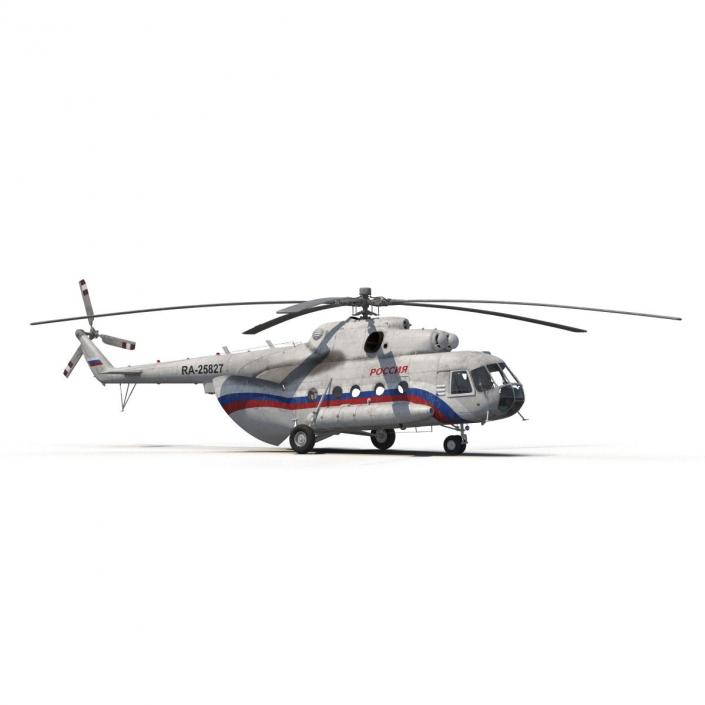 3D model Mil Mi-8 Hip Russian Medium Transport Helicopter Rigged