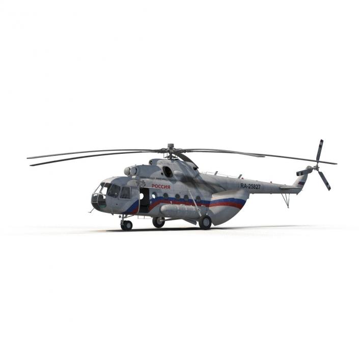 3D model Mil Mi-8 Hip Russian Medium Transport Helicopter Rigged