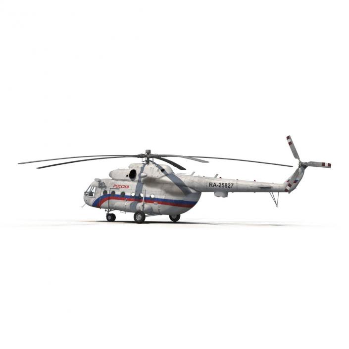 3D model Mil Mi-8 Hip Russian Medium Transport Helicopter Rigged