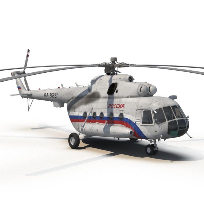 3D model Mil Mi-8 Hip Russian Medium Transport Helicopter Rigged