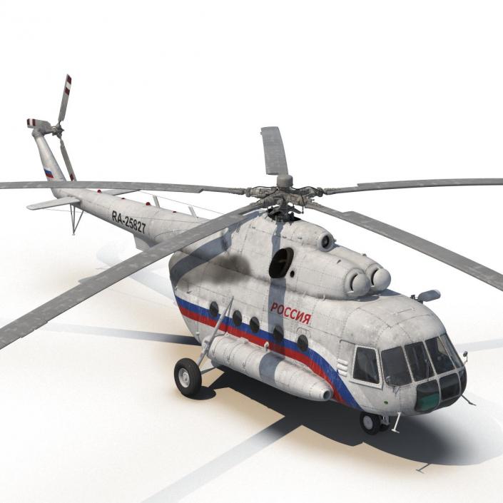 3D model Mil Mi-8 Hip Russian Medium Transport Helicopter Rigged