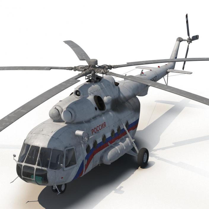 3D model Mil Mi-8 Hip Russian Medium Transport Helicopter Rigged