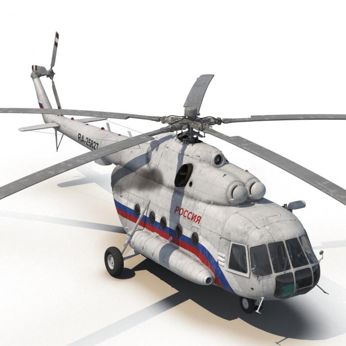 3D model Mil Mi-8 Hip Russian Medium Transport Helicopter Rigged