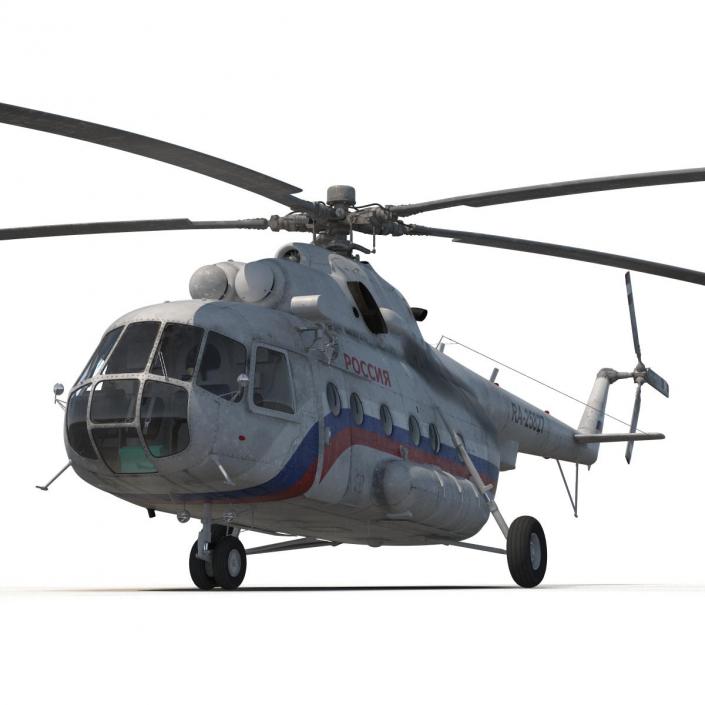 3D model Mil Mi-8 Hip Russian Medium Transport Helicopter Rigged