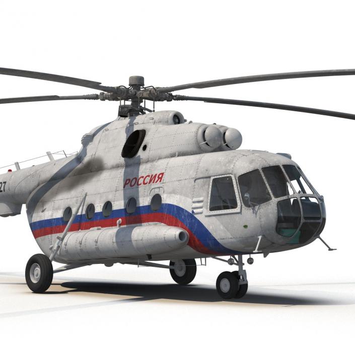 3D model Mil Mi-8 Hip Russian Medium Transport Helicopter Rigged