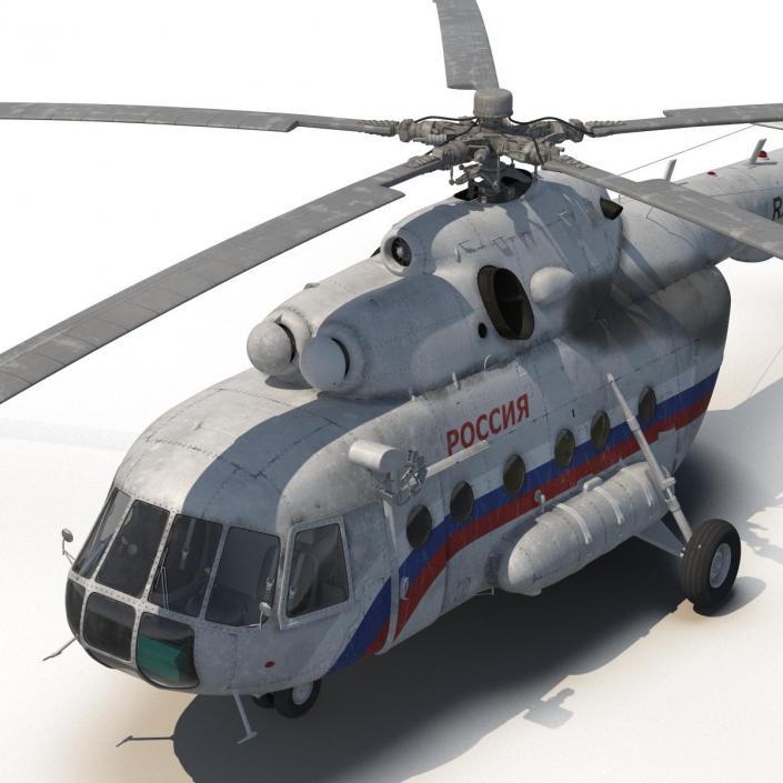 3D model Mil Mi-8 Hip Russian Medium Transport Helicopter Rigged