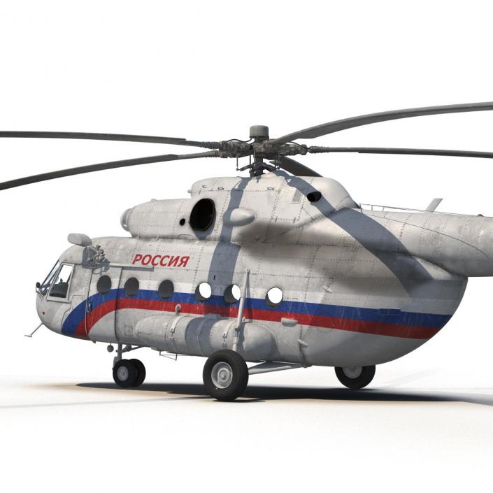 3D model Mil Mi-8 Hip Russian Medium Transport Helicopter Rigged