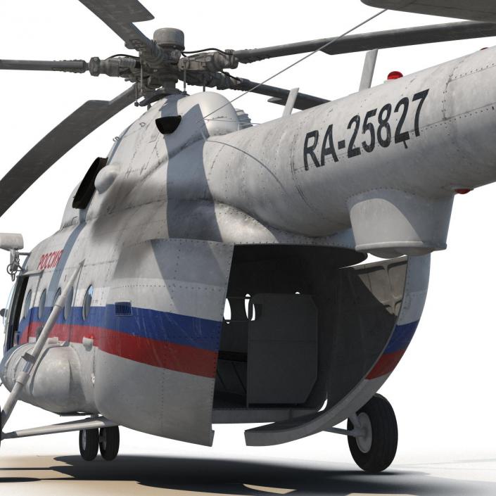 3D model Mil Mi-8 Hip Russian Medium Transport Helicopter Rigged