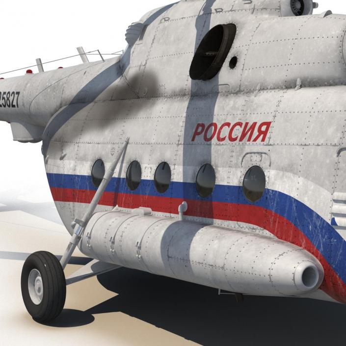 3D model Mil Mi-8 Hip Russian Medium Transport Helicopter Rigged