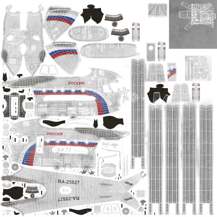 3D model Mil Mi-8 Hip Russian Medium Transport Helicopter Rigged