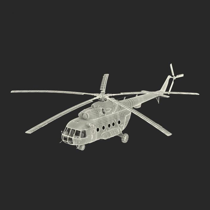 3D model Mil Mi-8 Hip Russian Medium Transport Helicopter Rigged