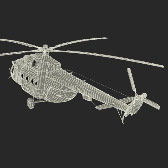 3D model Mil Mi-8 Hip Russian Medium Transport Helicopter Rigged