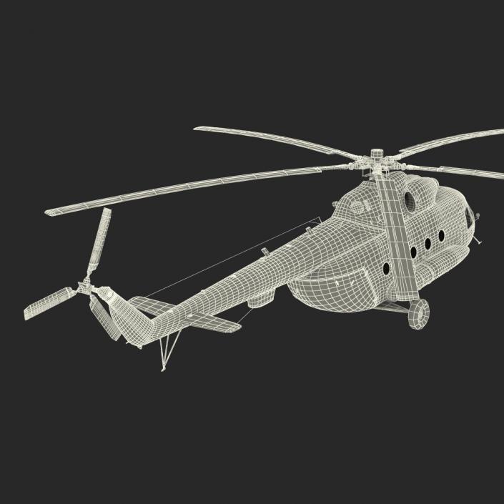 3D model Mil Mi-8 Hip Russian Medium Transport Helicopter Rigged