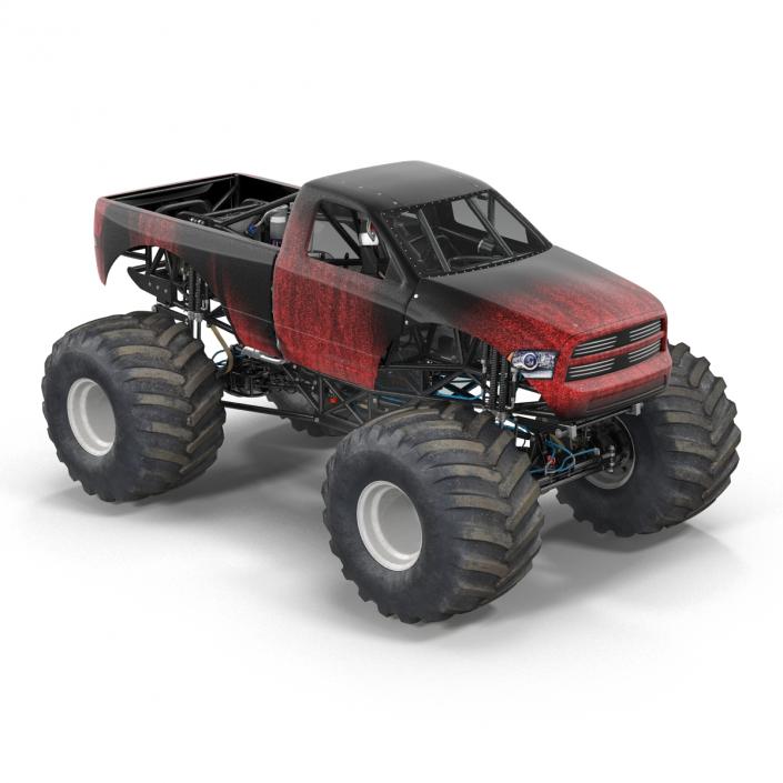 3D model Monster Truck Generic 2 Rigged