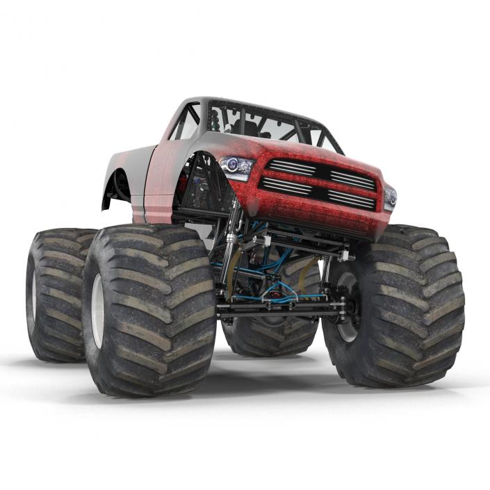 3D model Monster Truck Generic 2 Rigged