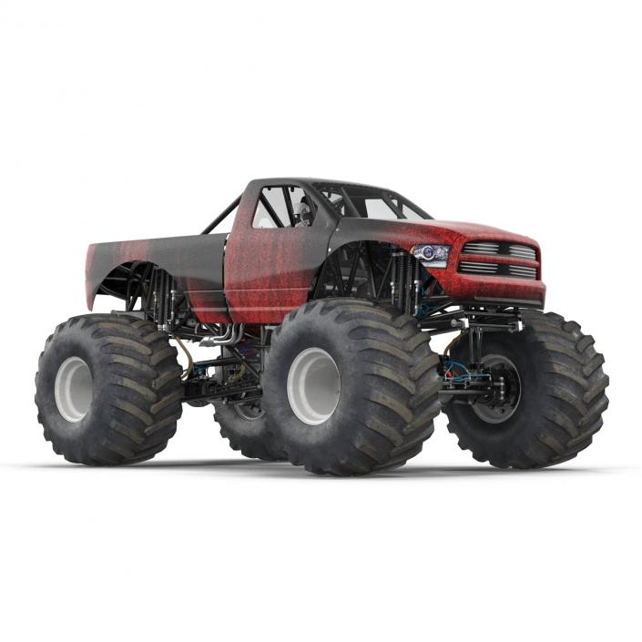 3D model Monster Truck Generic 2 Rigged