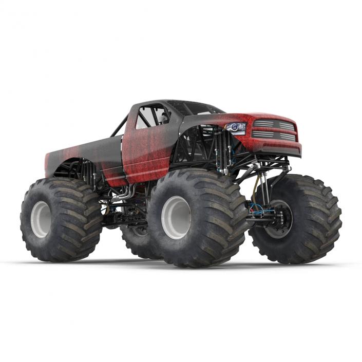 3D model Monster Truck Generic 2 Rigged