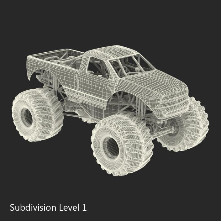 3D model Monster Truck Generic 2 Rigged