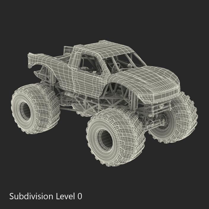 3D Monster Truck Bigfoot Generic Rigged