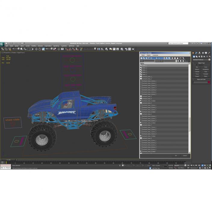 3D Monster Truck Bigfoot Generic Rigged