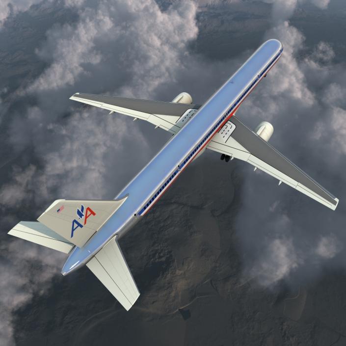 Boeing 757-300 American Airlines Rigged 3D model