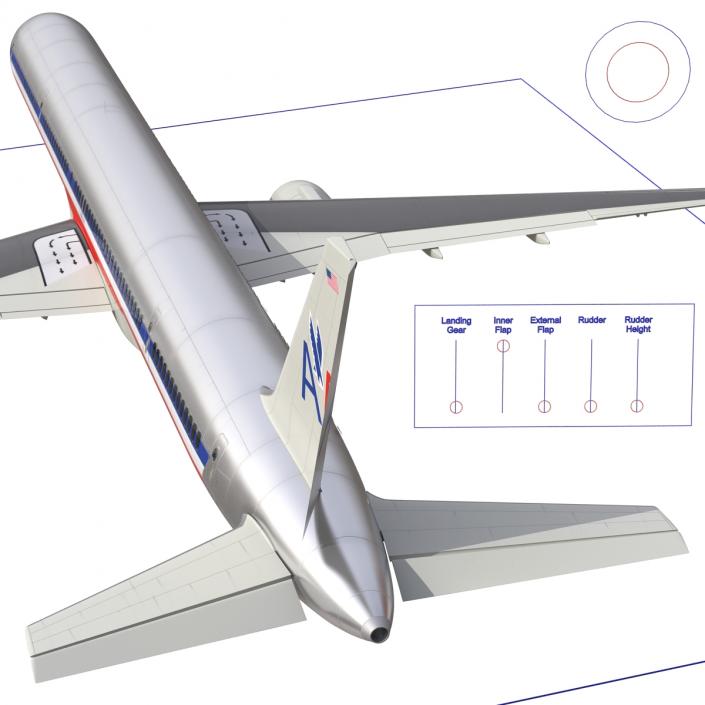 Boeing 757-300 American Airlines Rigged 3D model