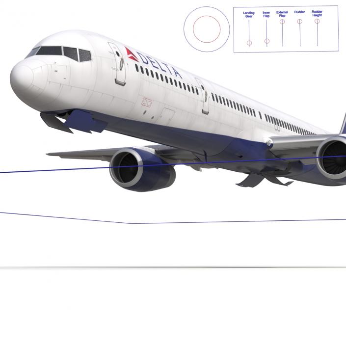 Boeing 757-300 Delta Air Lines Rigged 3D