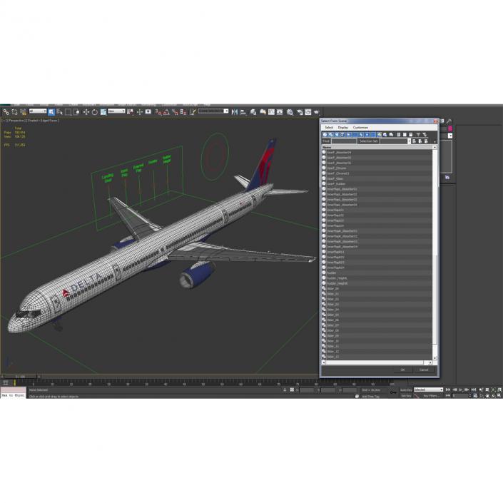 Boeing 757-300 Delta Air Lines Rigged 3D