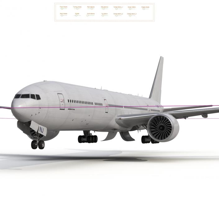 3D Boeing 777-8x Generic Rigged model