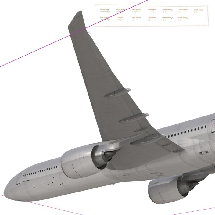 3D Boeing 777-8x Generic Rigged model