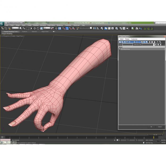 3D model Female Hand 3 Pose 4