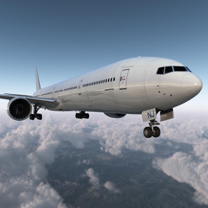 3D Boeing 777 9x Generic Rigged model