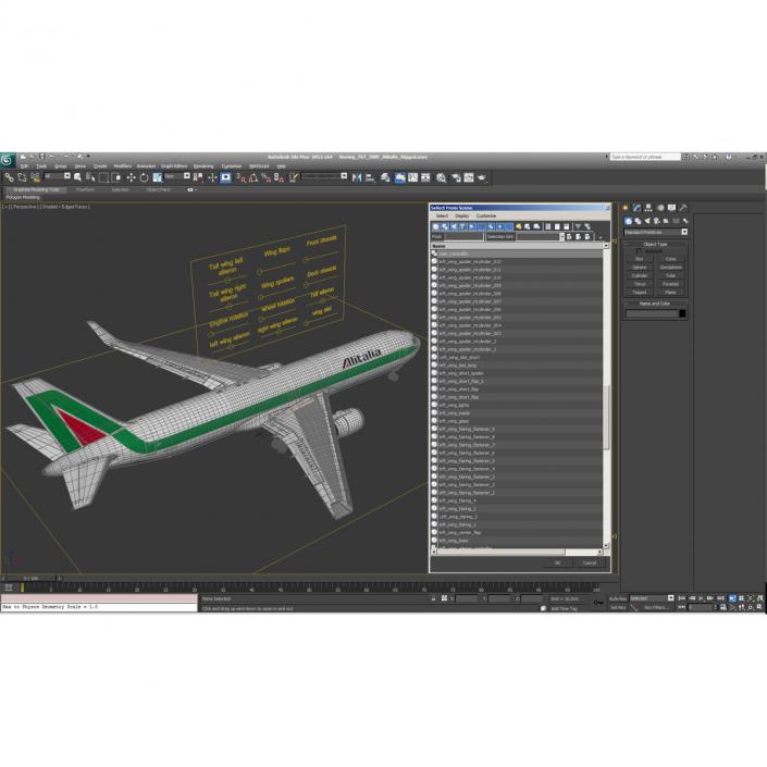 3D Boeing 767-300F Alitalia Rigged