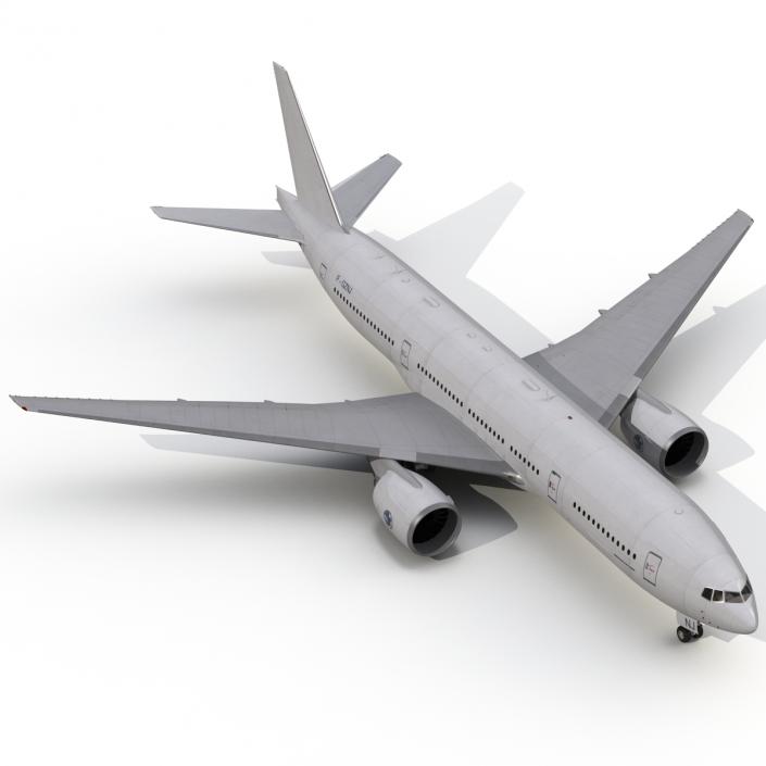 Boeing 777-200 Generic Rigged 3D model