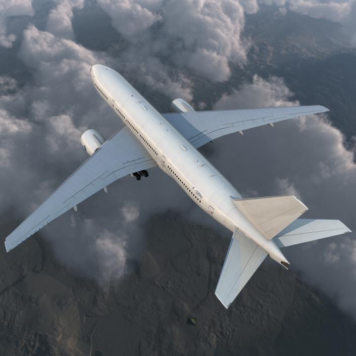 Boeing 777-200 Generic Rigged 3D model